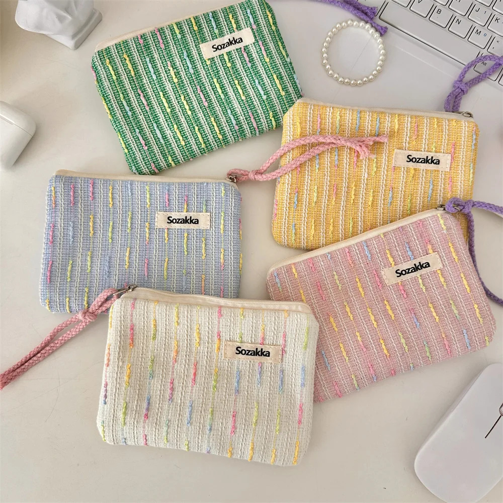 Kawaii Small Travel Cosmetics Lipstick Earplugs Data Cable Storage Bag Wallet Womens Portable Mini Makeup Handbag 250326