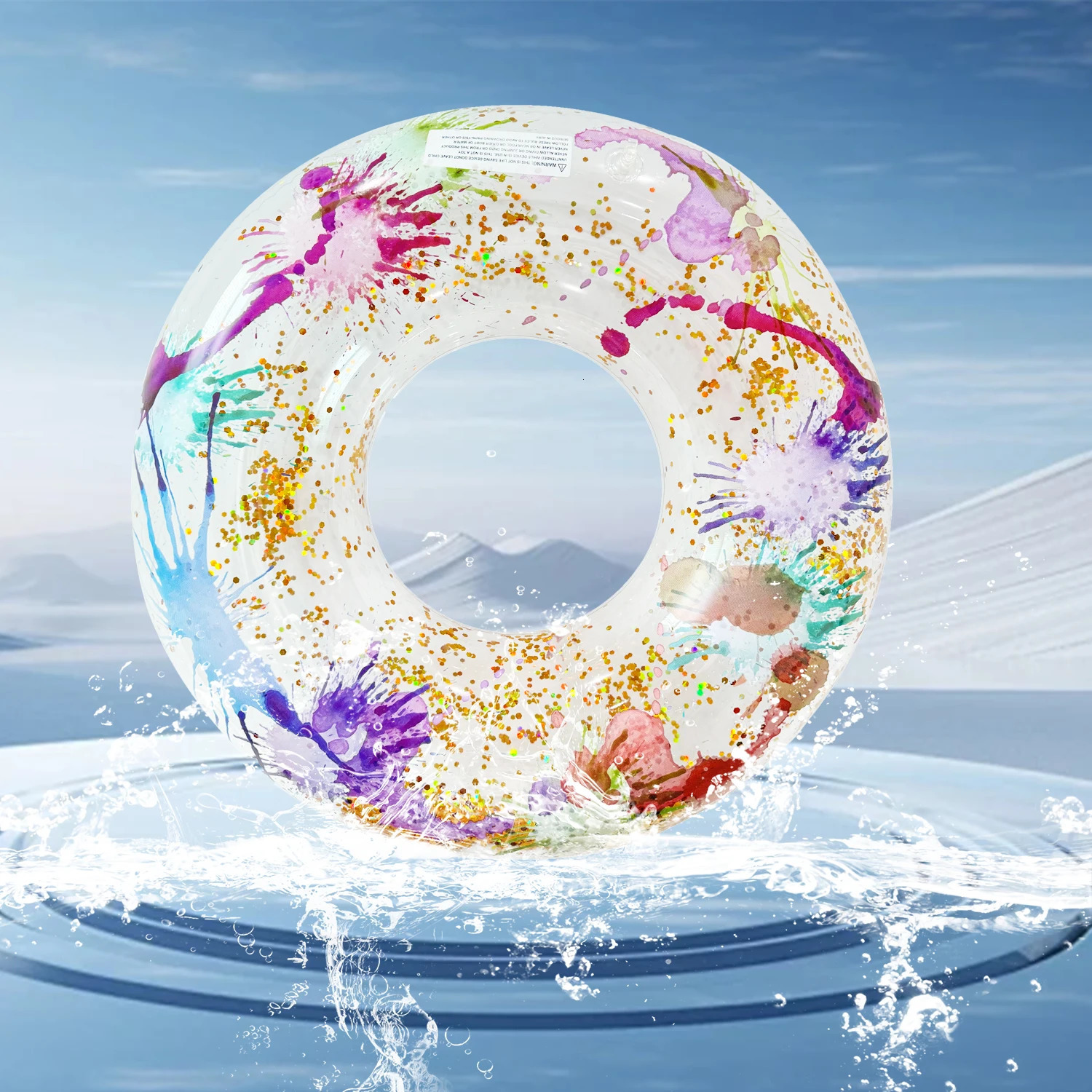 1 gold glitter inflatable swimming ring for water sports and training available in multiple sizes 250321