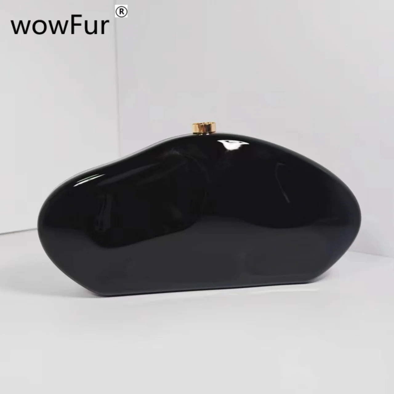 n Pillow Shape Black Plastic Metal Womens Shoulders Day Clutch Evening Party Gifts Mini Handbag and Wallet Bag 250326
