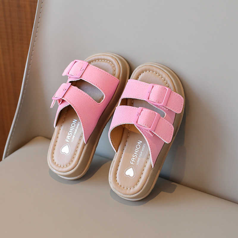 Slipper Childrens slippers 2025 summer new style for girls beach shoes boys casual soft sole medium to large size for children to wear on the outside 