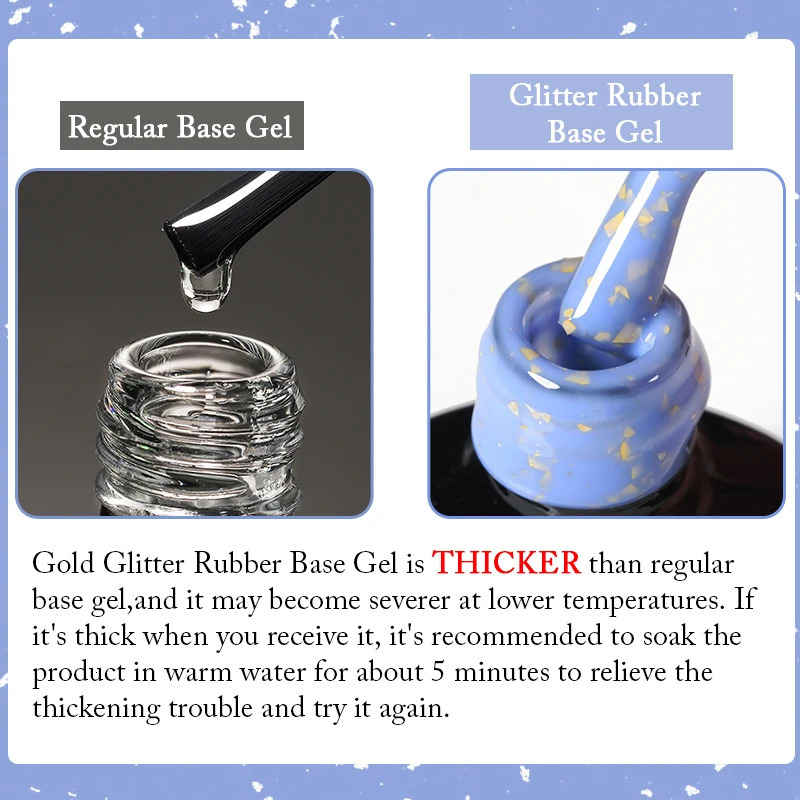 UR SUGAR Blue Color Rubber Base Gel Nail Polish Gold Glitter Top Coat Soak Off UV LED Art Varnish Manicure 250325