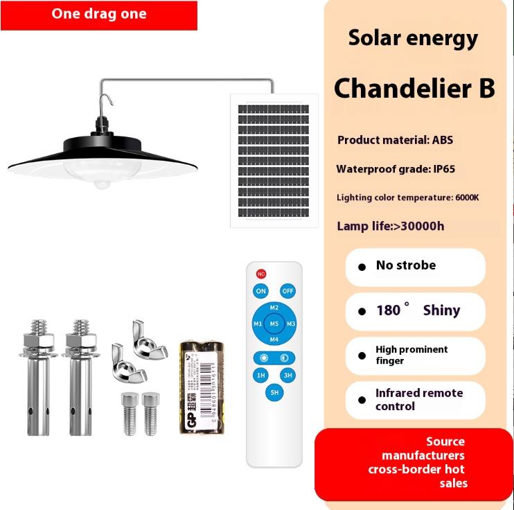 Single Shade Durable waterproof Solar Powered LED Pendant ceiling camping Lamp with Remote Control and Infrared Sensor for Outdoor Use