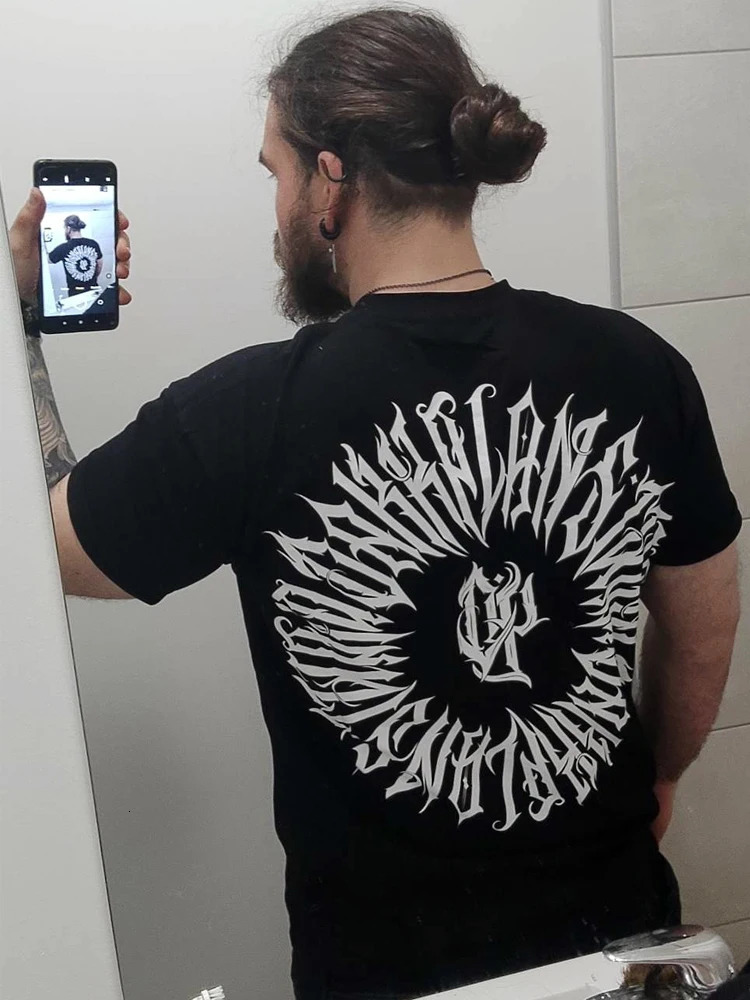 Y2k mens street Tshirt printed Gothic letter hiphop cotton womens fashionable top unisex clothing 250326