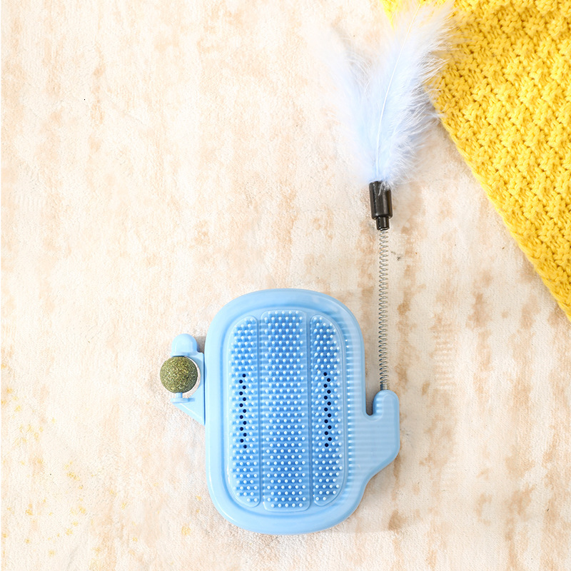 Spot wholesale three in one cat corner table corner itch remover with mint ball and feather cat itch remover