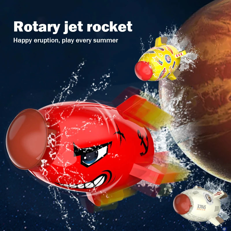 Flying JET Rocket Fountain Sprinkler Splashing Water Toy for Kids 360 Degree Rotating Outdoor Pool Party Childrens Summer Toy 250326