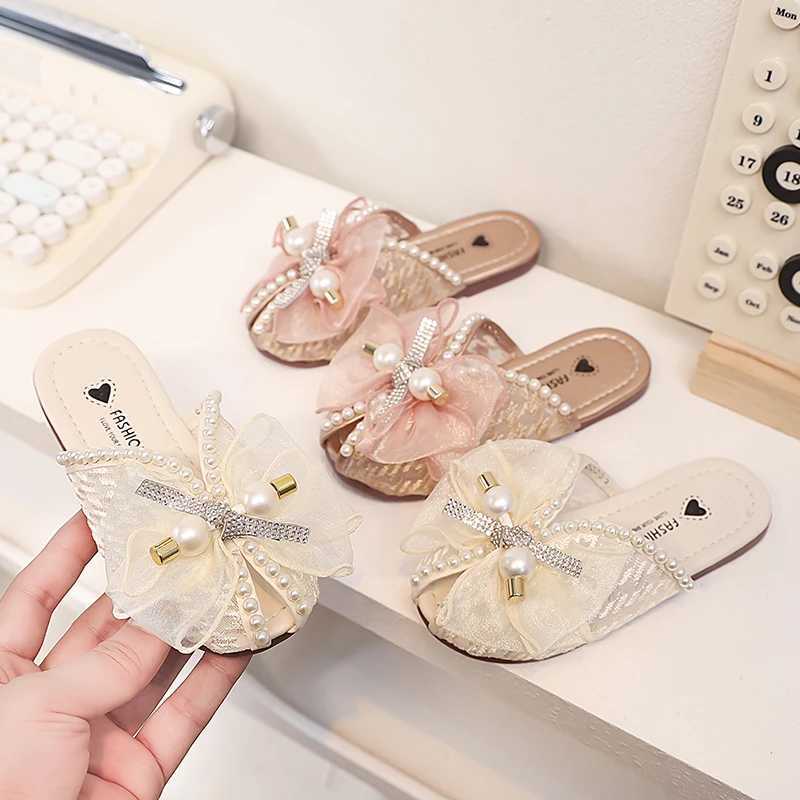 Slipper Summer childrens princess sandals girls lace slippers breathable outdoor wear childrens shoes S25326
