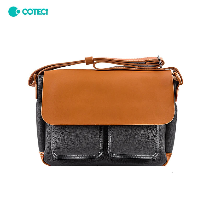 COTECi messenger bag mens and womens computer multifunctional business shoulder PU cross body large capacity backpack 250326