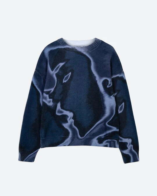 Spring new cartoon Harajuku printed knit for both men and women, Y2K loose fit sweater gift for man
