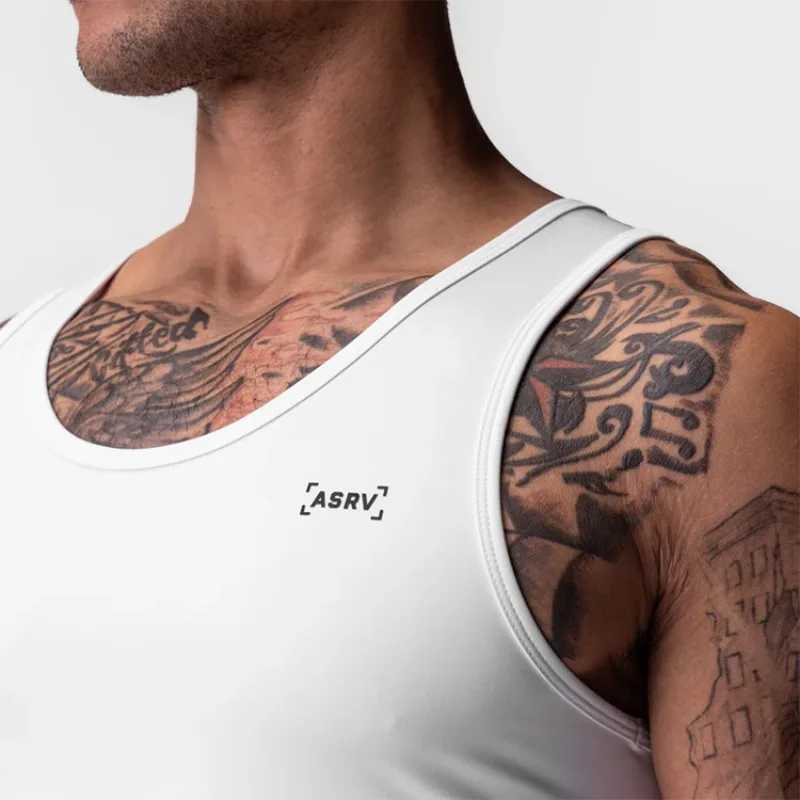 Mens summer quick drying compression vest sleeveless sportswear striped gym clothing fitness single vest X250327