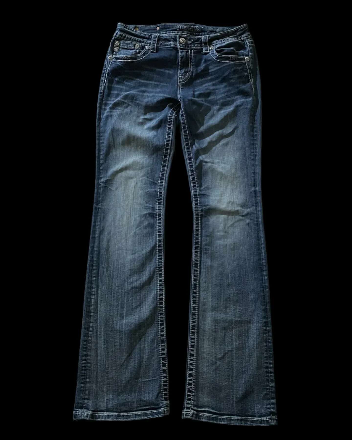 Y2k Wings Graphic Embroidered Jeans Women Clothing Haruku Vintage Blue Trousers Gothic Low Waist Bootcut Slim Fit Denim Pants