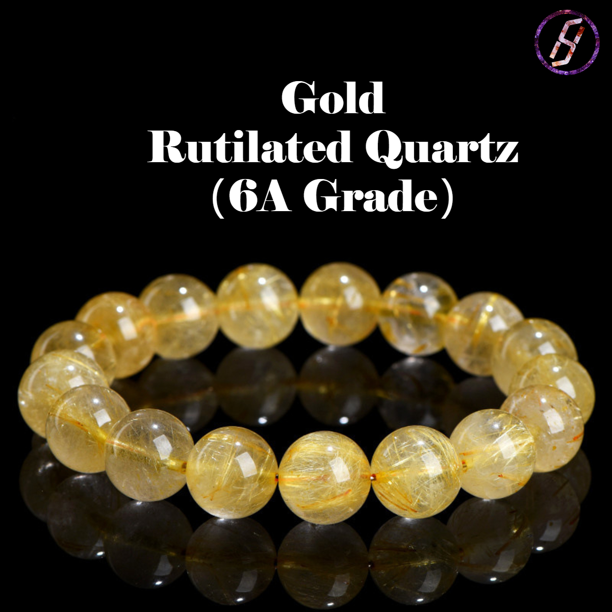 Natural Golden Rutilated Quartz Bracelets Factory Direct Sales Jewlery Designer for Women Super Seven Crystal 7A Grade Rutilated Quartz