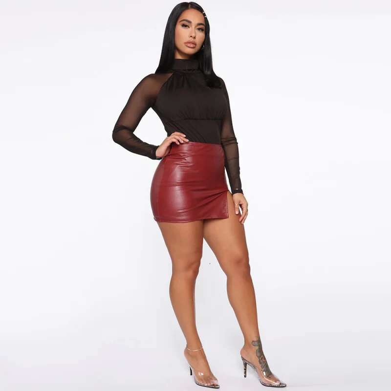 Dongdumaoyi Aliexpresswisheuropese En Amerikaanse Vrouwen Rok Grensoverschrijdende Hoge Taille Bodycon Korte Nachtclubpusexy Zwart Lederen