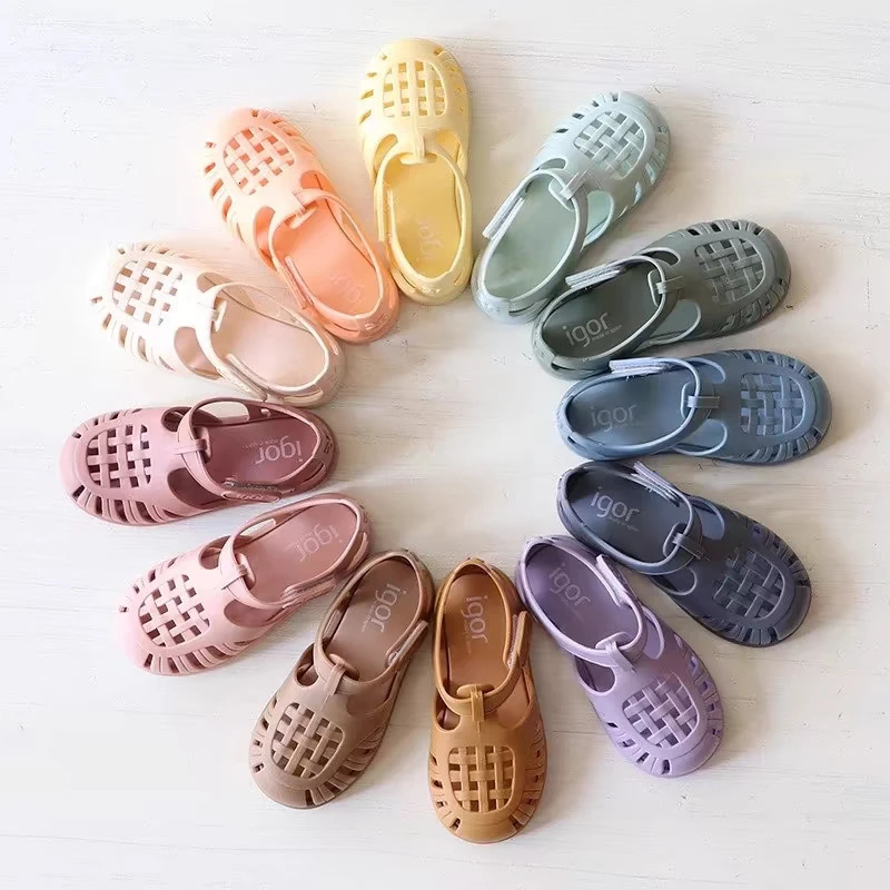 Solid Color Fashion Boys Girls Summer Roman Sandals Childrens Shoes Casual Toddler Baby Beach Sandals 250326