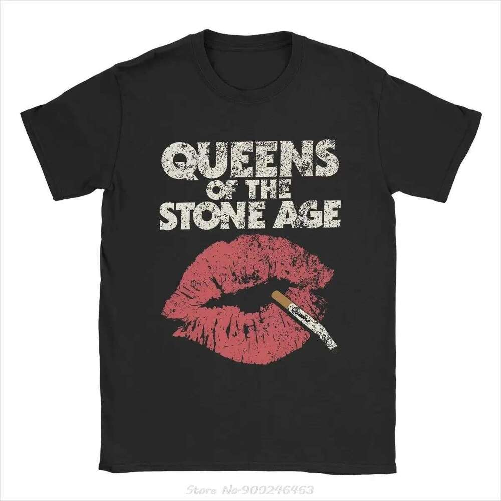 Men s T shirt Stone Age Queen Fashion Cotton Round Neck Short Sleeve Hip Hop Street Clothing Oversized