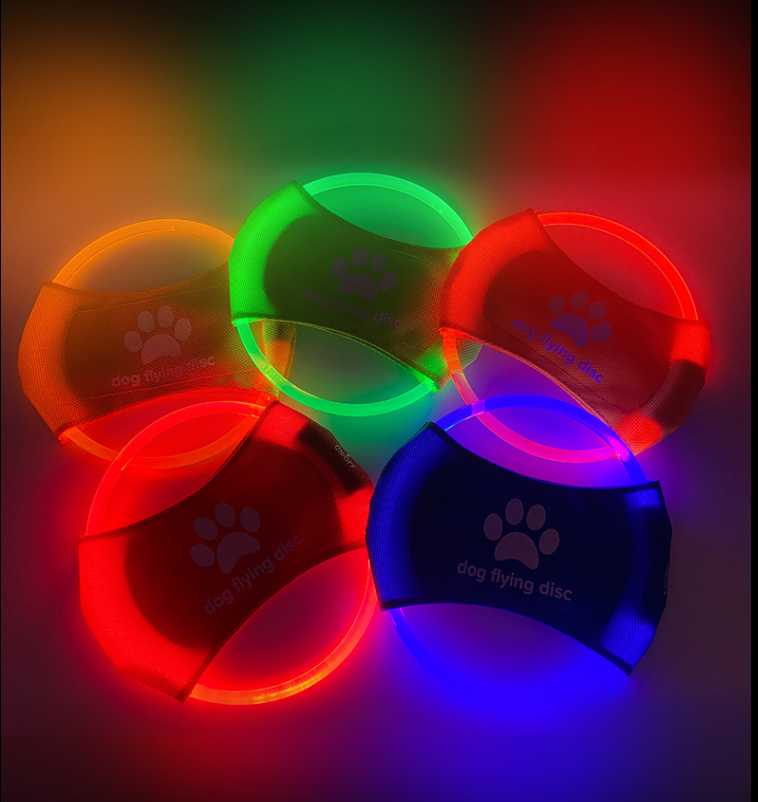 Pet Frisbee Toys Luminous Toys Pet Training Throwing Sports Toys Accompanying Pets for Happy Play Outdoor Pet Toys