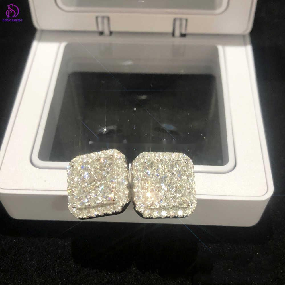 Custom Fashion Finey Jewelry Sterling Sier Earrings Ice Out Vvs Moissanite Diamond Earring for Woman