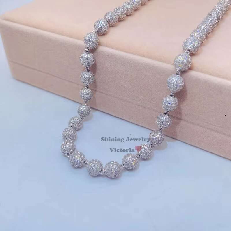 Hip Hop Bling Men Fashion Custom Made Moissanite Diamond Iced Out Rosary Chain