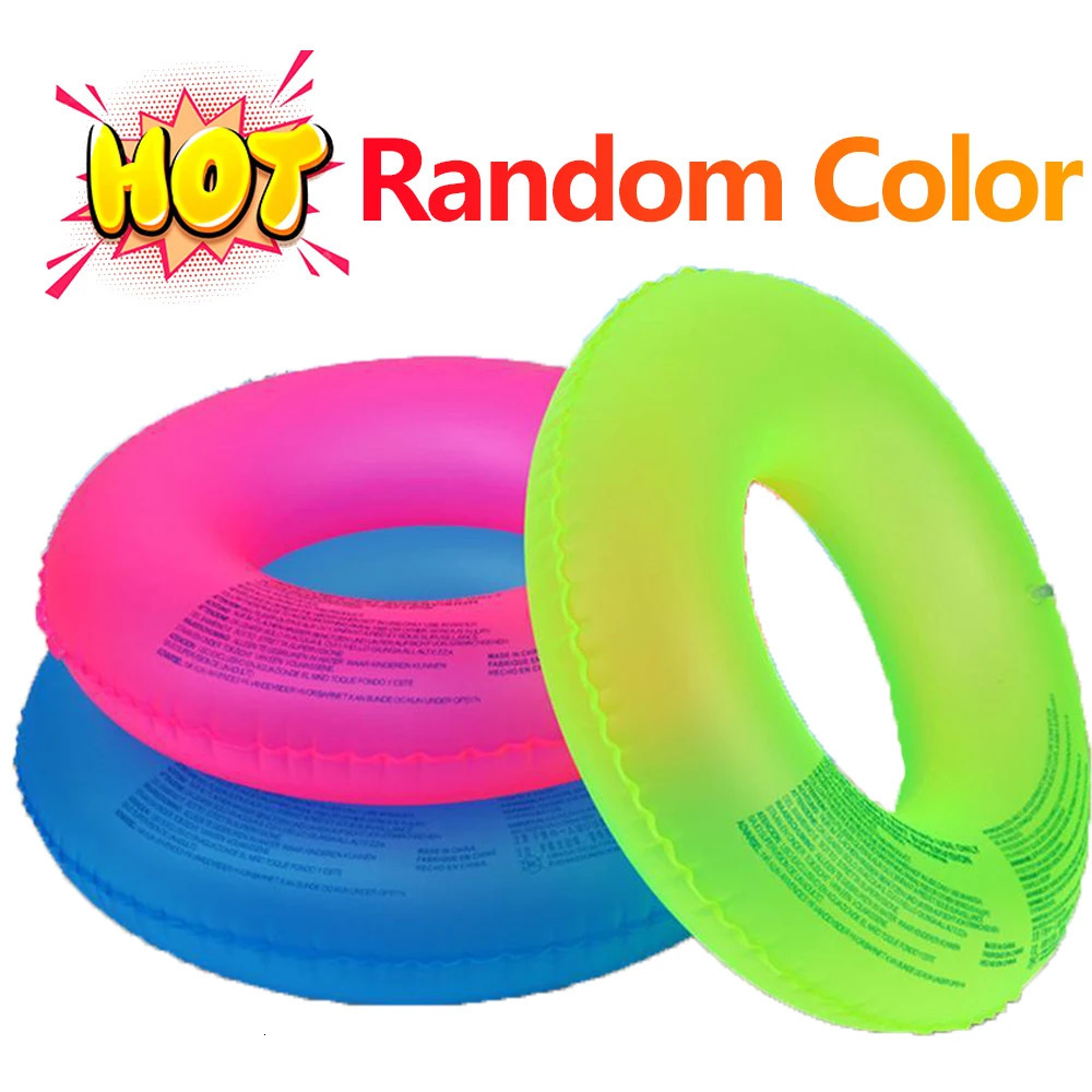 6080 Mode Summer Inflatable Floating Row Swimming Loop Tube Children Adult Fluorescent Life Pool Random Color 250321