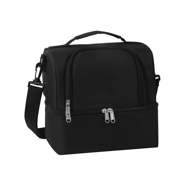 25 Hot Selling 300D polyester large capacity double-layer picnic insulated and in hand bag, lunch refrigerated bag