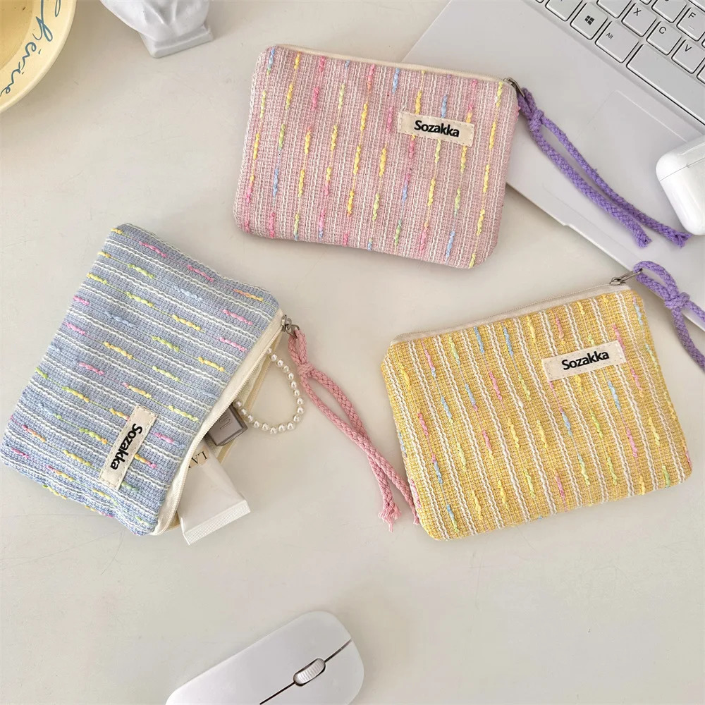 Kawaii Small Travel Cosmetics Lipstick Earplugs Data Cable Storage Bag Wallet Womens Portable Mini Makeup Handbag 250326