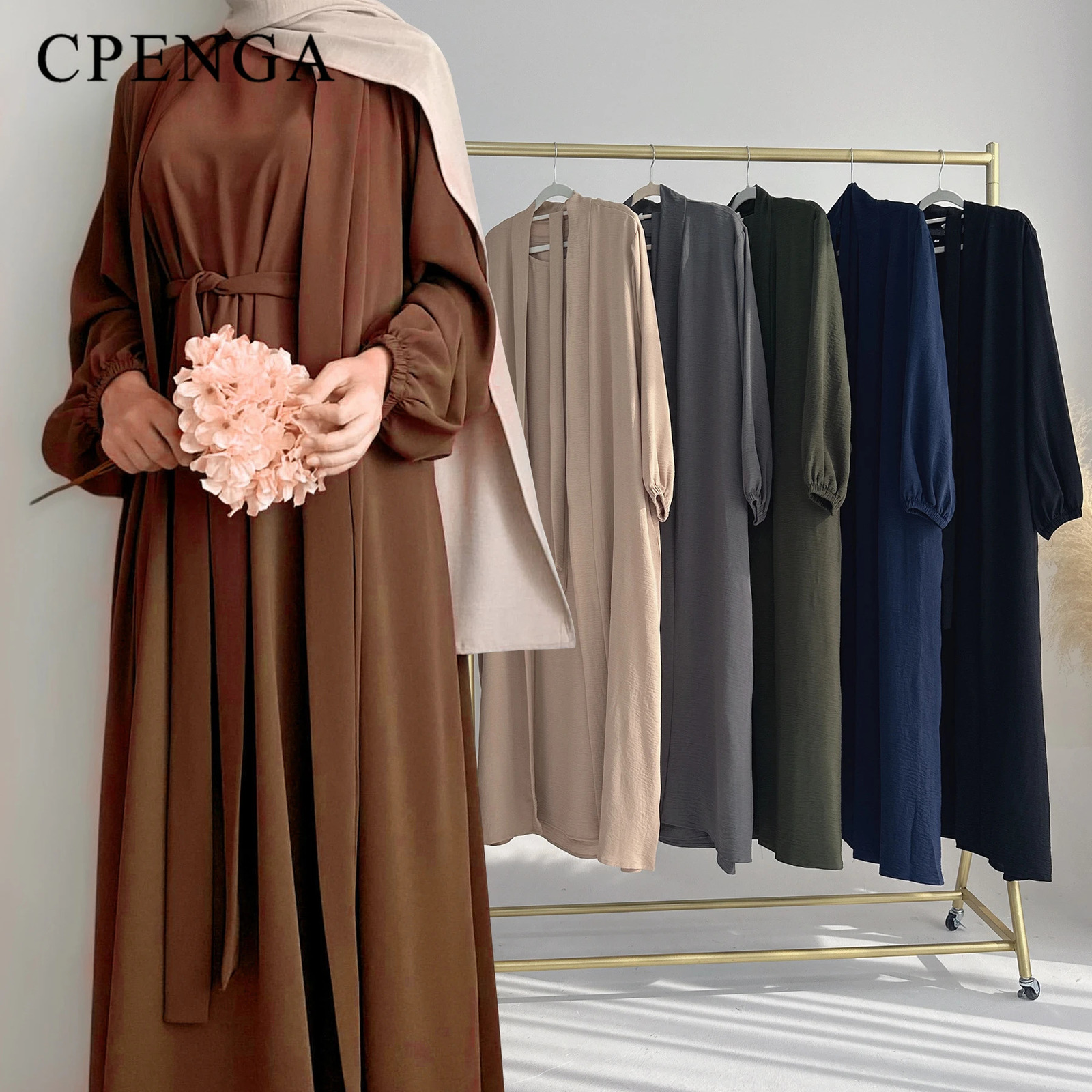 Muslim Set Womens Ramadan Prayer Dress Humility Eid al Fitr Dubai Abaya Islamic Clothing Elegant Party 250326