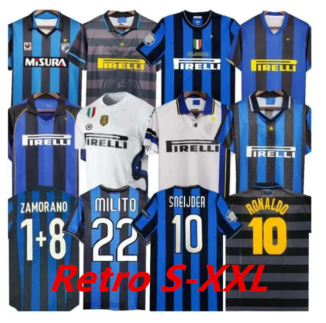 Retro shirts SOCCER JERSEYS Inter 88 89 90 91 92 93 94 95 96 97 98 99 00 01 02 football T SIMEONE MILANS VINTAGE MAGLIA ZAMORANO ZANETTI MORIERO JERSEY 999