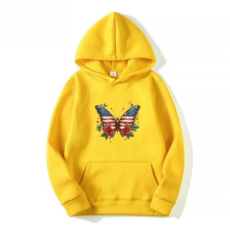 Fashion Butterfly Rose Printed Hoodie Spring Casual Long Sleeve Zipper Sweatshirt Hip Hop Womens Clothing 250326