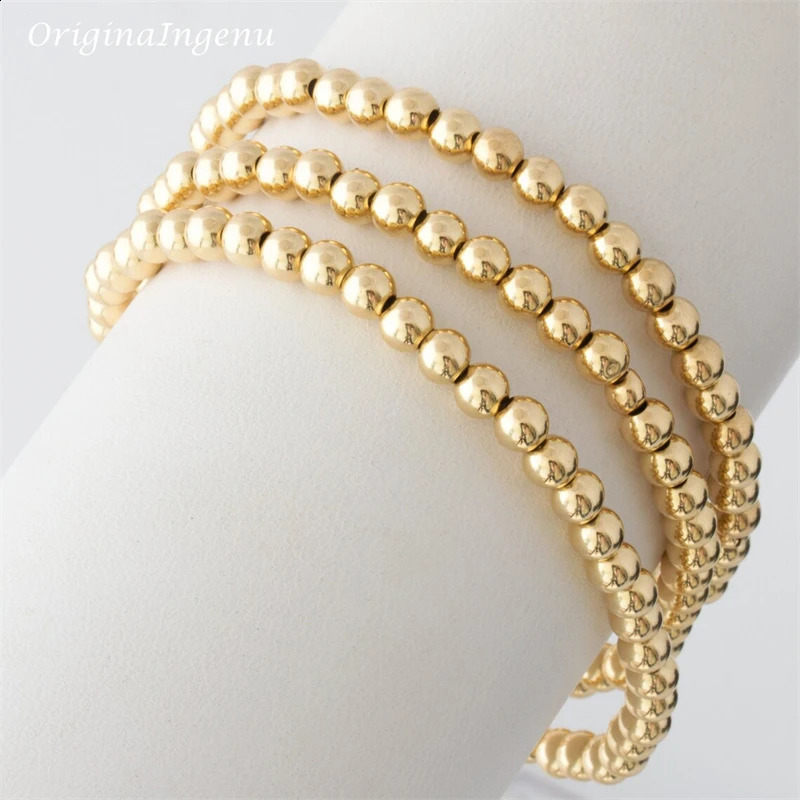 Elasticity Handmade Gold Beads Bracelet 14K Gold Filled Bracelet Tarnish Resistant Jewelry Boho Vintage Women Jewelry 250318