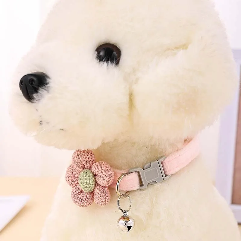 New pet supplies dog collars plush flower angel wing collars cat bell collars pet cat dog universal cute collars