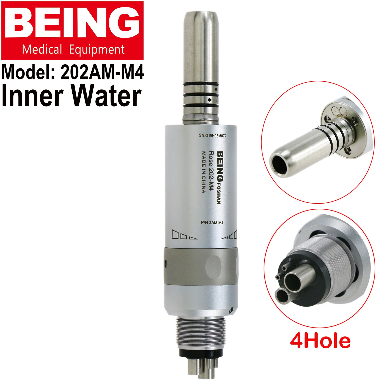 Being Dental lowspeed internal water handheld LED fiber optic air motor 201AM 202AM M4 4Holes 202AMB M6 6Holes 6Pin Fit NSK KaVo 250325