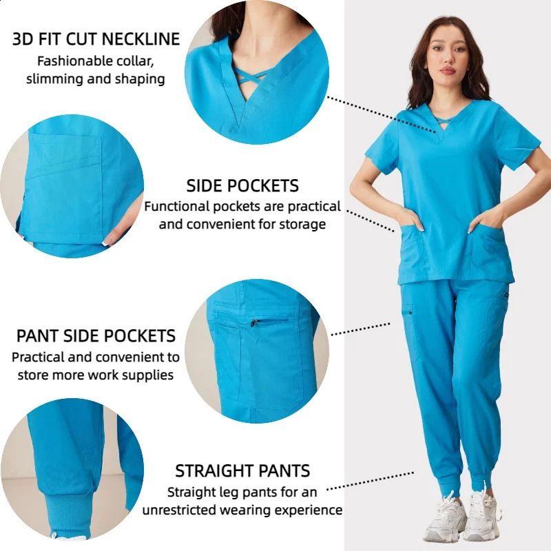 Uniform Womens Frostbite Set Nurse Beauty Salon Work Clothes Clinical Top Hydrotherapy Doctor Nursing 250326