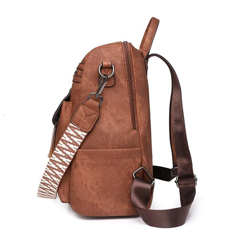 2025 New Fashion Purse For Women Casual 5Colors Vegan Leather Shoulder Bag Ladies Zipper Magnetic Flap Backpack