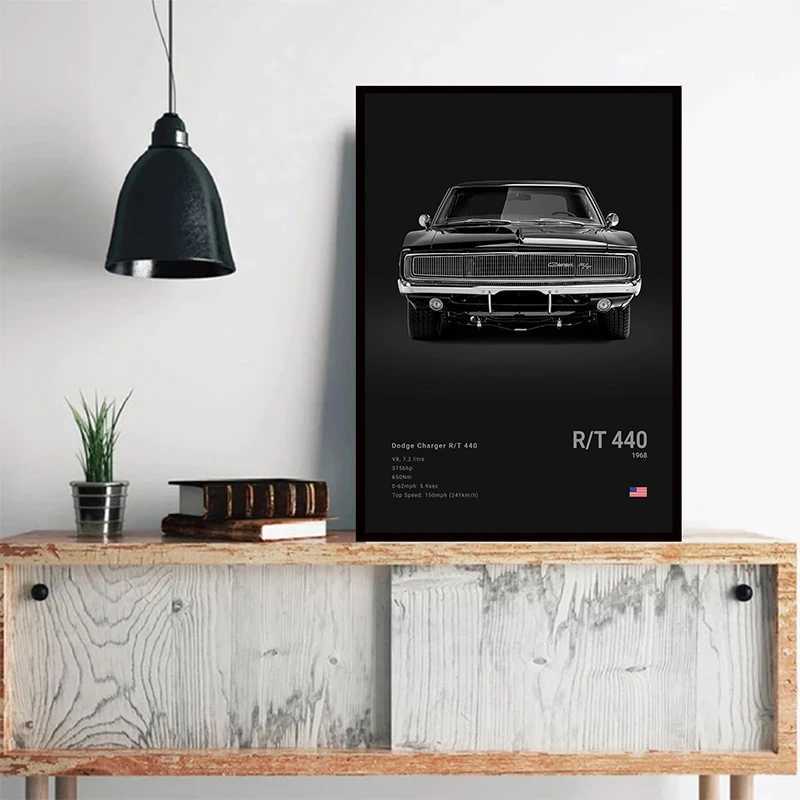 Dodge Challenger SRT Hellcat Redeye Poster Print Canvas Painting Sports Car Photography Art Modern Office Living Room DecorationC250326