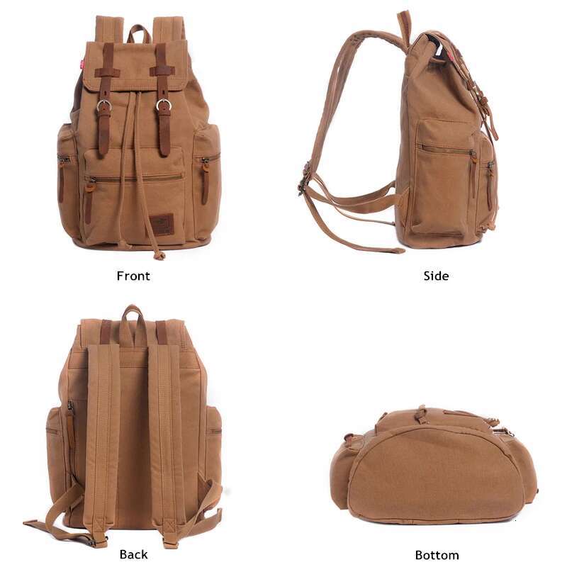 AUGUR New Fashion Vintage Canvas Backpack School Men's Bags Large Capacity Travel Laptop Retro Bag