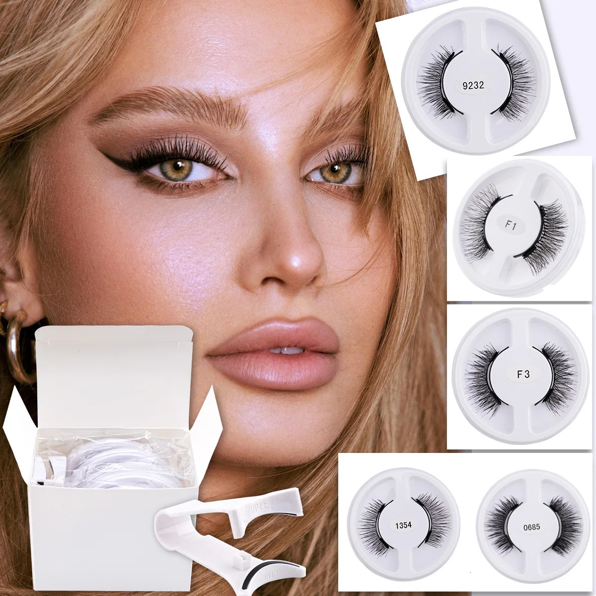 Lanjinglin Magnetic Lashes Set Wispy Fluffy Magnetic False Eyelashes Makeup Tool Natural Long Fake Lashes Maquiagem 250324