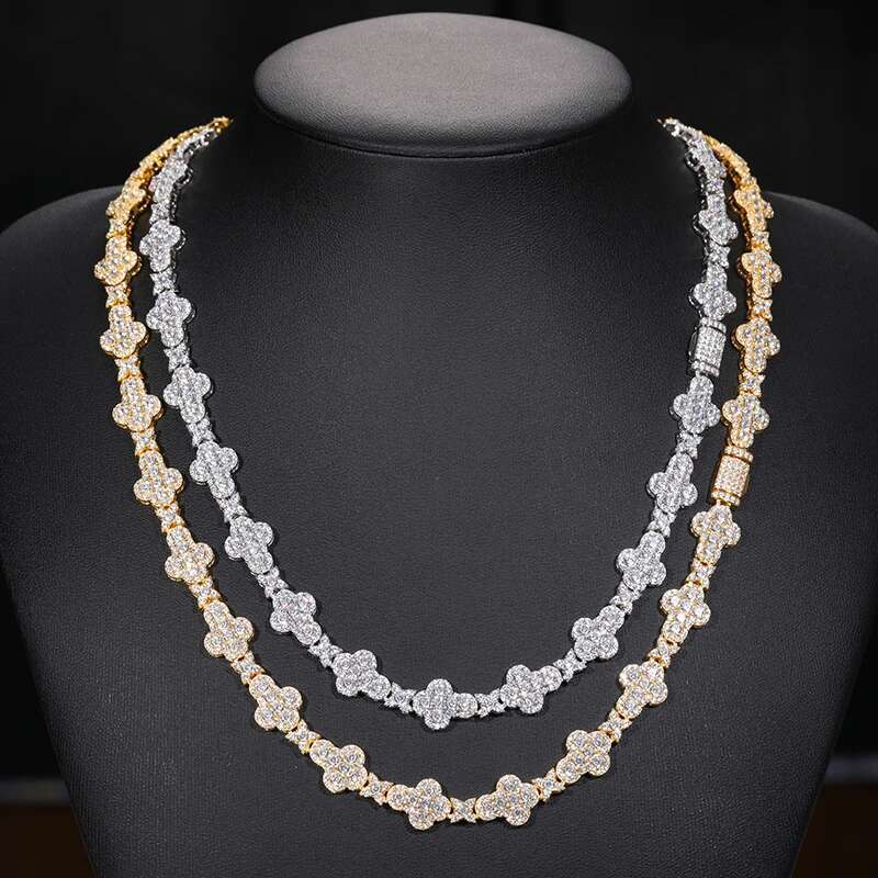 S925 Women Men Hip Hop Cross Chain Necklace Iced Out Moissanite Exquisite Bling Jewelry Party Wedding Shining Sterling Silver