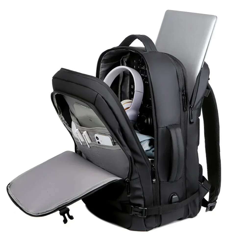40Lexpandable USB Travel Backpack, Flight Approved Carry On Bags For Airplanes,Water Resistant Durable 17-Inch Backpack Men