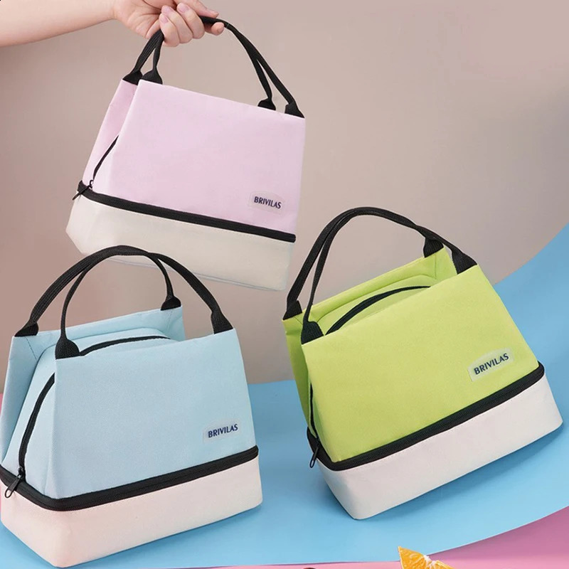 Lunch bag with shoulder strap handle cooler womens portable food bag work student lunch box bag cooler bag 250326