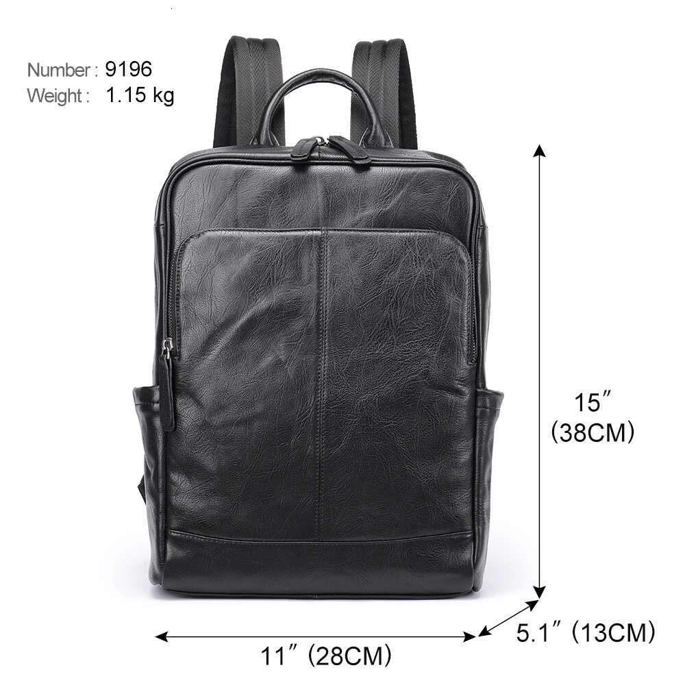 WESTAL Genuine Leather Laptop Backpack Men's Computer Bag 14 Inch Notebook Executive Business Large Capacity Shoolbag For Boy
