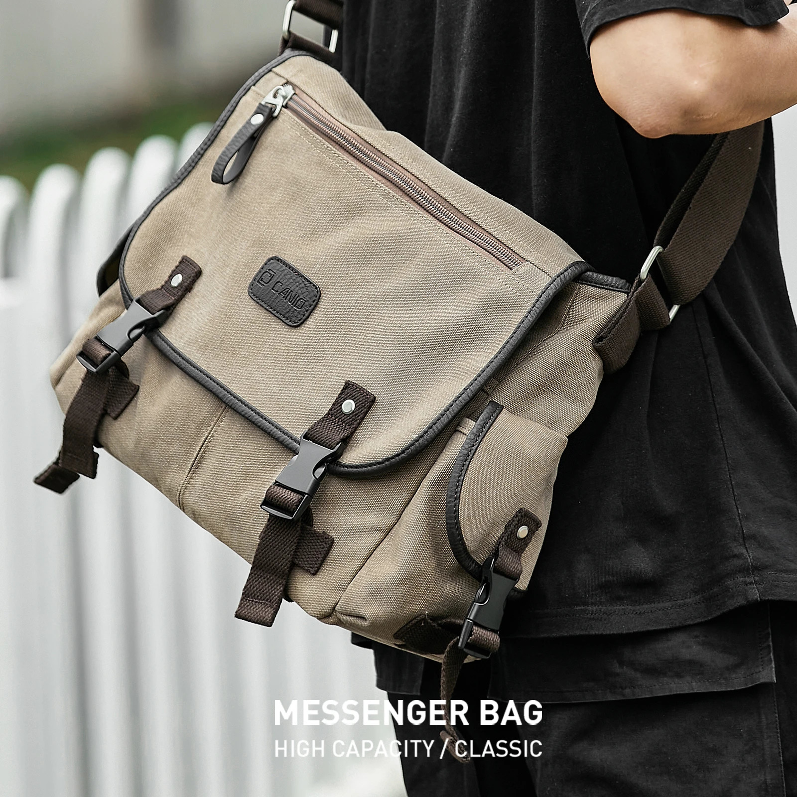 Mens messenger bag fashionable school daily large notebook multifunctional shoulder 250326