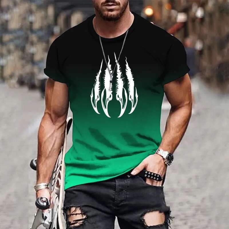 Camiseta con D prints d gradado para hombre ropa decortiva de manga corta secado r pido sweat informal fashionable