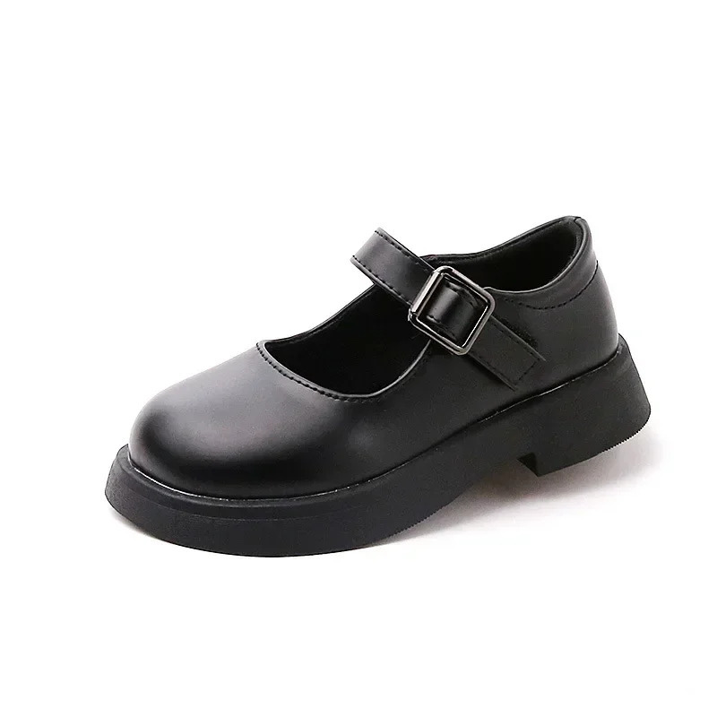 Princess Girl PU Shoe Kids Mary Jane Flats for Student Black School Platform Baby Toddler Footwear 23-35 250326