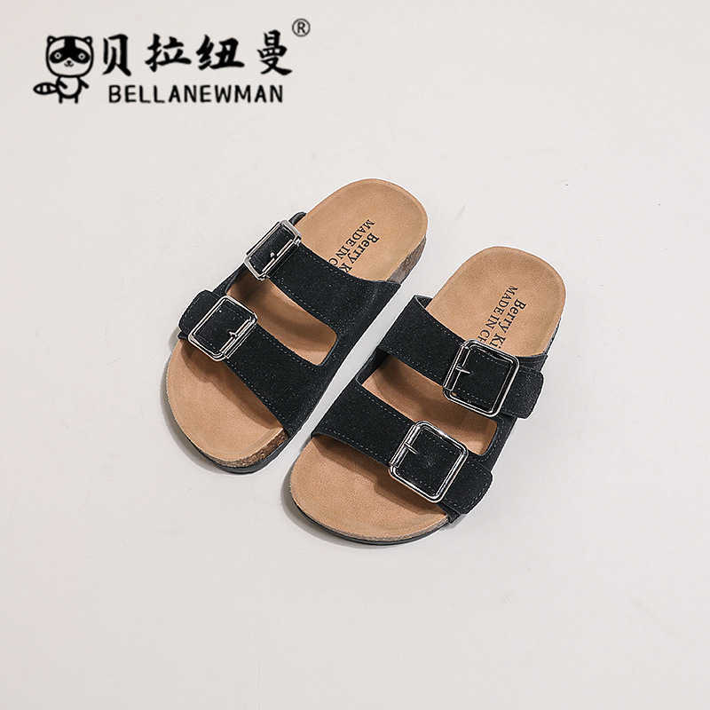 Slipper Boken shoes for boys cork sandals 2025 summer new style for childrens indoor and outdoor sandals medium and large childrens straight drag S253