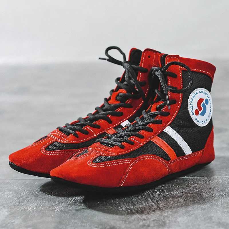 New Arrival Indoor soft soled wrestling shoes professional boxing and fighting leather sports shoes training and competition sports shoes Plus size 30
