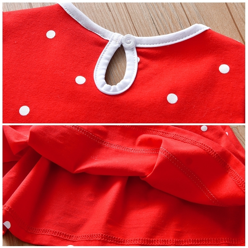 Little maven 2024 Baby Girls Summer Red Dress Cotton Casual Clothes Lovely Children Comfort Wear for Kids 27 year 250116