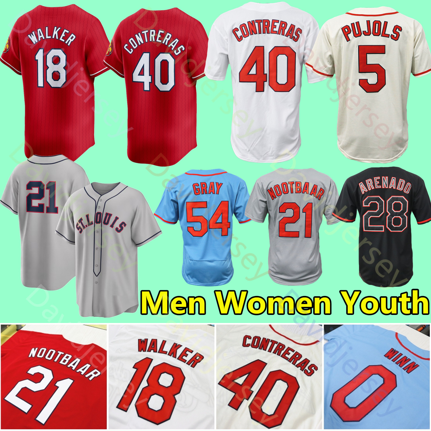 City Baseball Jersey Ryan Helsley Willson Contreras Walker Masyn Winn Nolan Arenado Sonny Gray Nolan Gorman Nootbaar Scott II Romero Musial Pujols Molina Smith