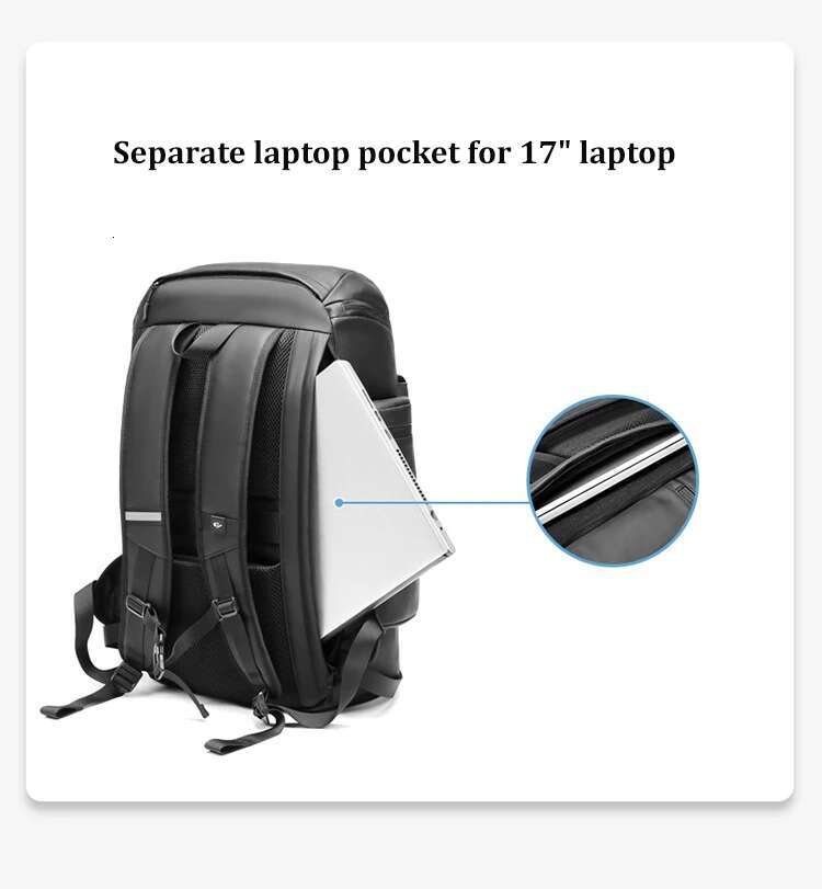 Large Capacity 50L Men Travel Outdoors Trekking Waterproof 17 Inch Business Laptop Backpack With Shoe Bag