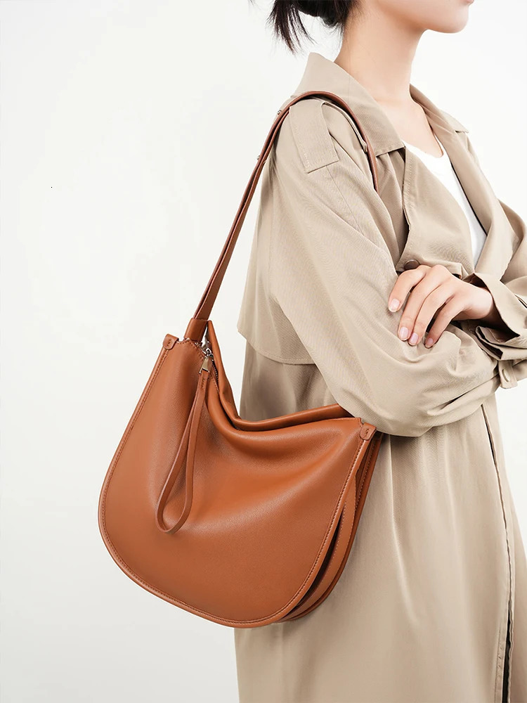 Zency Womens Brown Messenger Bag Soft Leather Fashion Girls Handbag y ner Shoulder Large Capacity Tramp 250326