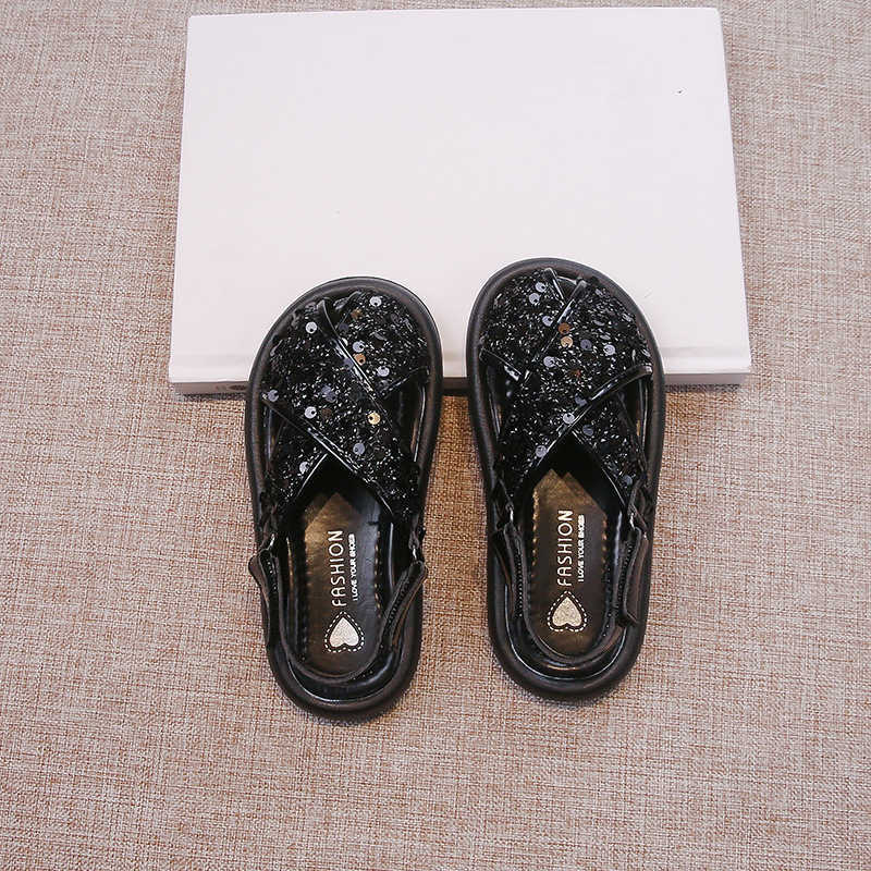 Slipper Childrens Fashion Glitter Cold Slippers 2025 Korean Edition Summer New Style Wear One Line Casual Versatile Slippers Trendy S25326