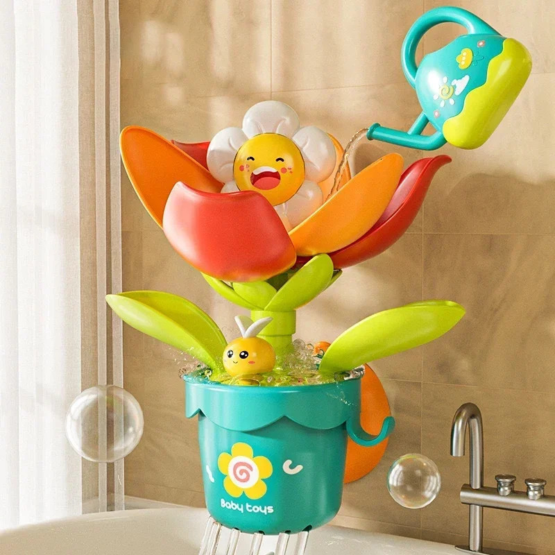 Baby Funny Water Game Bath Toy Sunflower Bathroom Shower Spray Water Bathroom Bathtub Toy Fun Water Spray Sprinkler 250326